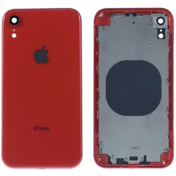 chasis-de-pantalla-marco-medio-carcasa-central-con-tapa-trasera-con-cargador-nfc-para-iphone-xr Rojo