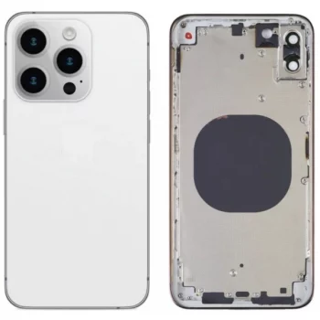 chasis-de-pantalla-tapa-con-marco-con-lente-de-camara-para-iphone-14-pro blanco
