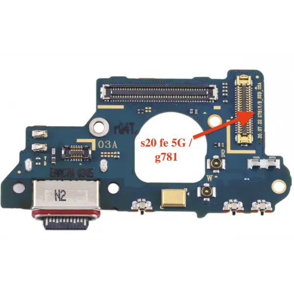 Placa De Conector De Carga Tipo C Con Micrófono Para Samsung Galaxy S20 FE 5G SM-G781B Original